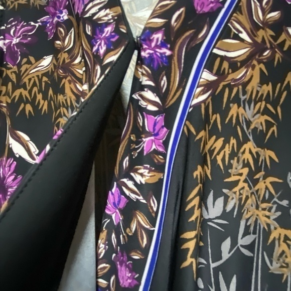 INC International Concepts Top Women Large Black Purple Sleeveless Wrap - Picture 3 of 10